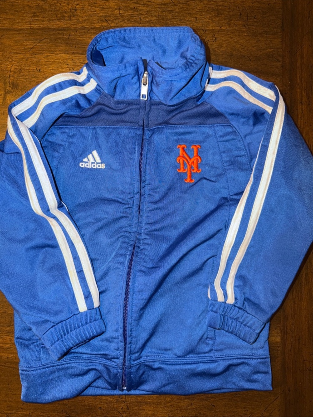 Adidas NY Mets Track Jacket Full Zip Size 4T Blue EUC Baseball MLB